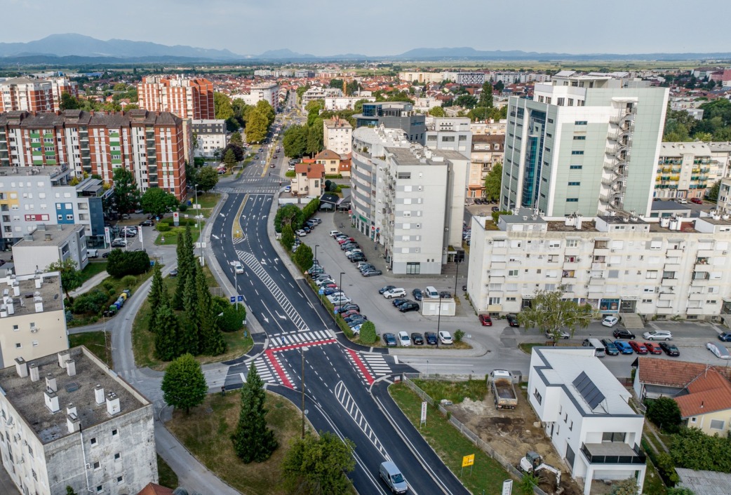 Pogled iz zraka na Supilovu ulicu u Varaždinu