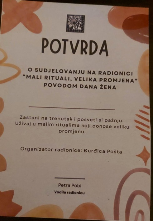 Potvrda za radionicu